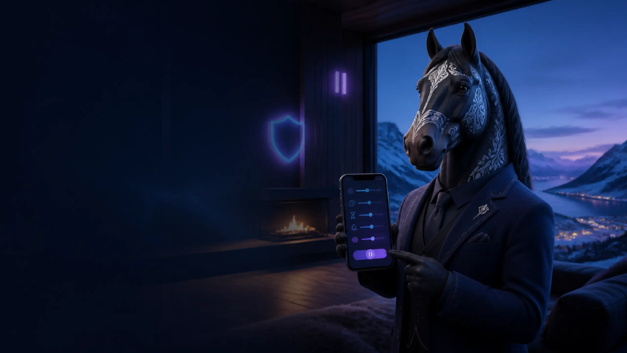 Dølahest viser verktøy for ansvarlig spill i Bizzo Casino-appen