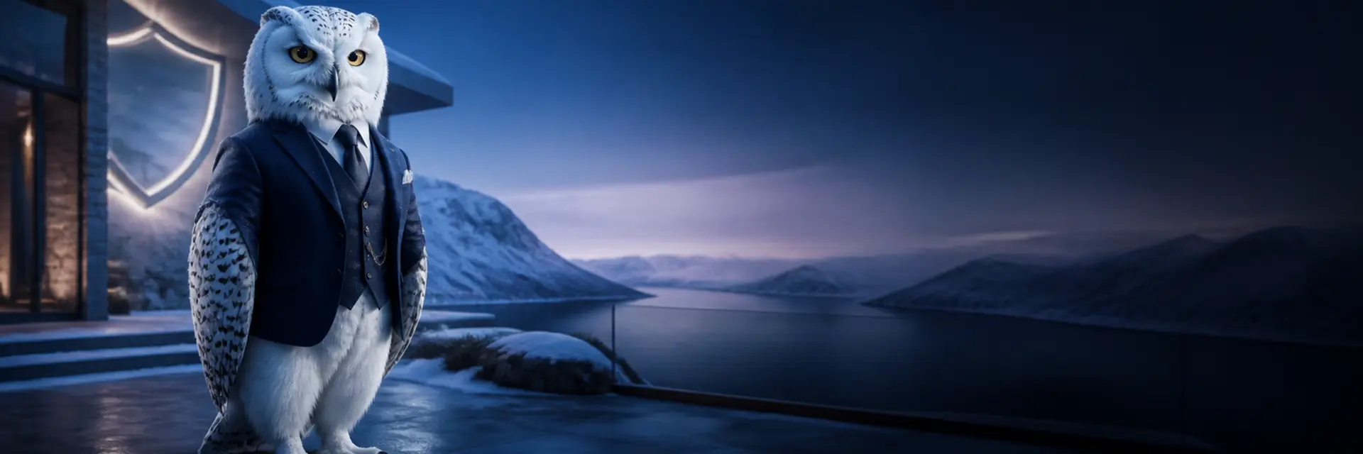 Snøugle symboliserer lisens og spillersikkerhet hos Bizzo Casino